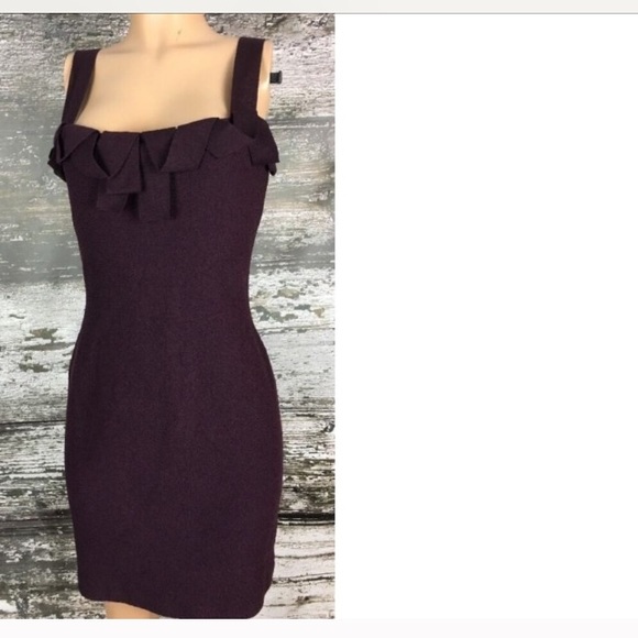 St. John Purple wool scoop neck sweater dress - Picture 1 of 8